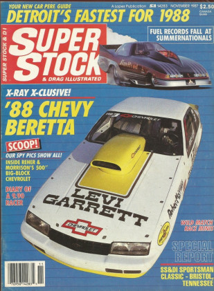 SUPER STOCK 1987 NOV - TOMs MAZDA, NEW CARS, REHER MORRISON, ONGAIS
